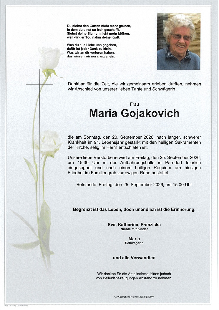 Parte Maria Gojakovich